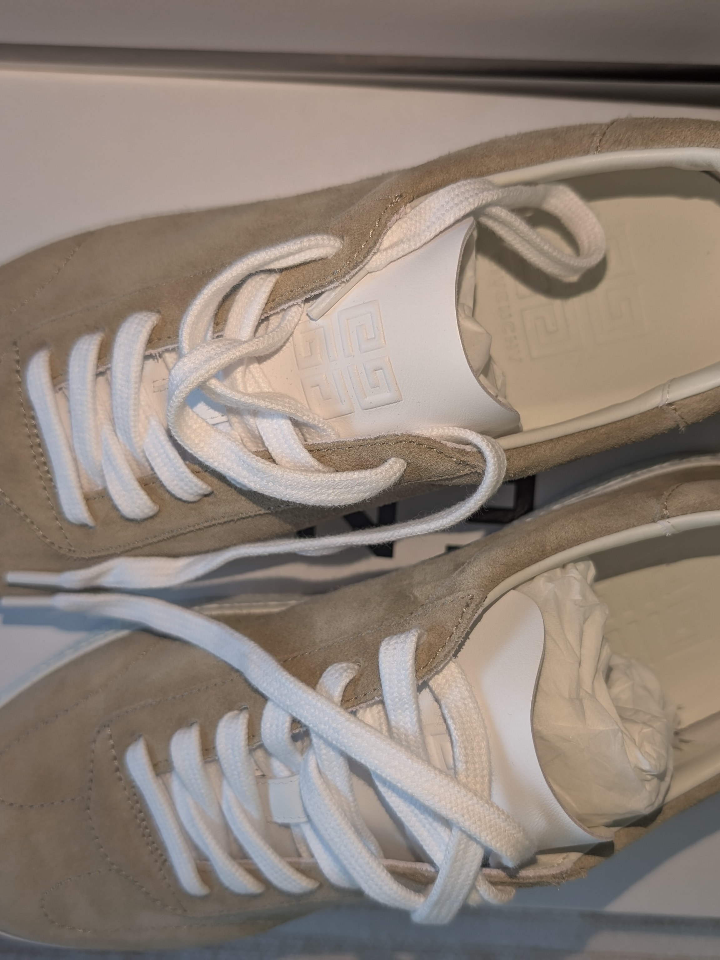 Givenchy Women's Suede Lace-Up Sneakers In Beige
